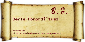 Berle Honorátusz névjegykártya